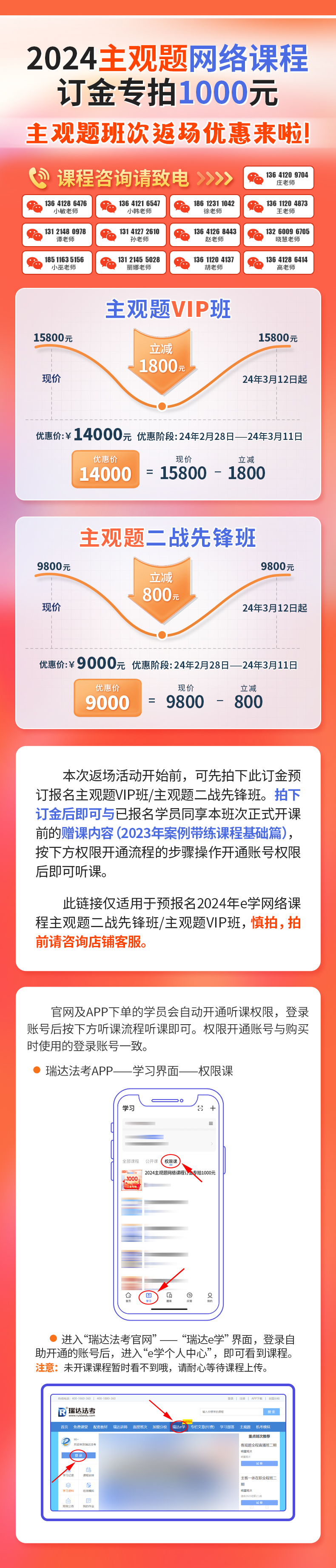 2024年瑞达e学法考主观题二战先锋班课程订金专拍